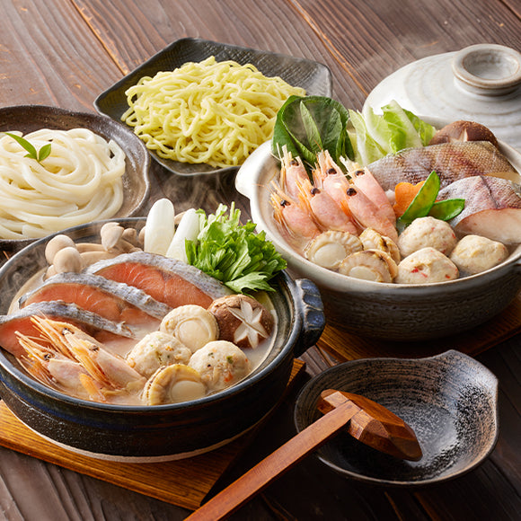 石狩鍋＆海鮮ちゃんこ鍋 食べ比べセット【2540-4047】