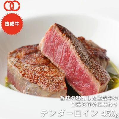 [ 送料無料 ] アメリカ産 熟成 テンダーロイン ステーキ (450g) 20枚セット 【 ヒレ 牛肉 熟成牛 ステーキ肉 】